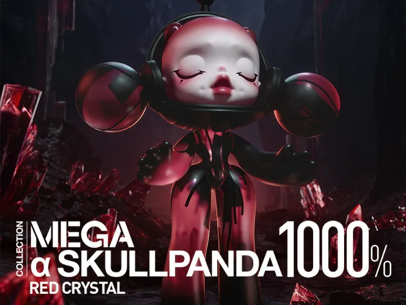 MEGA α SKULLPANDA 1000% Red Crystal
